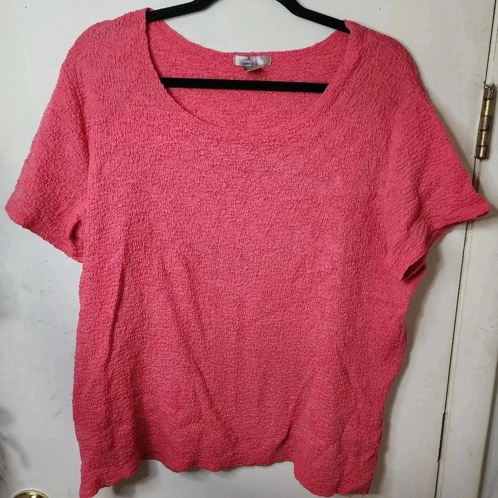 White Stag Plus Size XXL Coral Peach Short Sleeve Top
